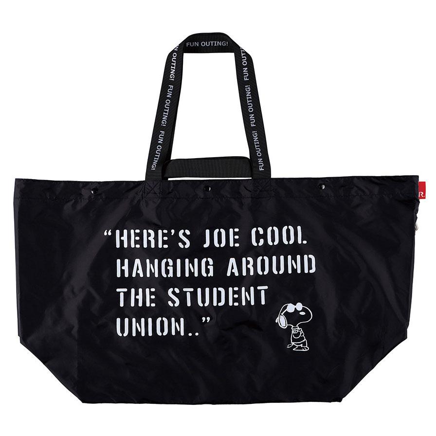 エコバッグ ルートート IP.グランデピーナッツ-5C スヌーピー 大容量 大きめサイズ 折りたたみ ショッピングバッグ ROOTOTE ブラック | ROOTOTE