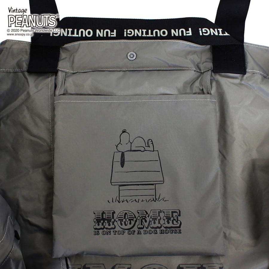 エコバッグ ルートート IP.グランデピーナッツ-5C スヌーピー 大容量 大きめサイズ 折りたたみ ショッピングバッグ ROOTOTE グレー | ROOTOTE | 06