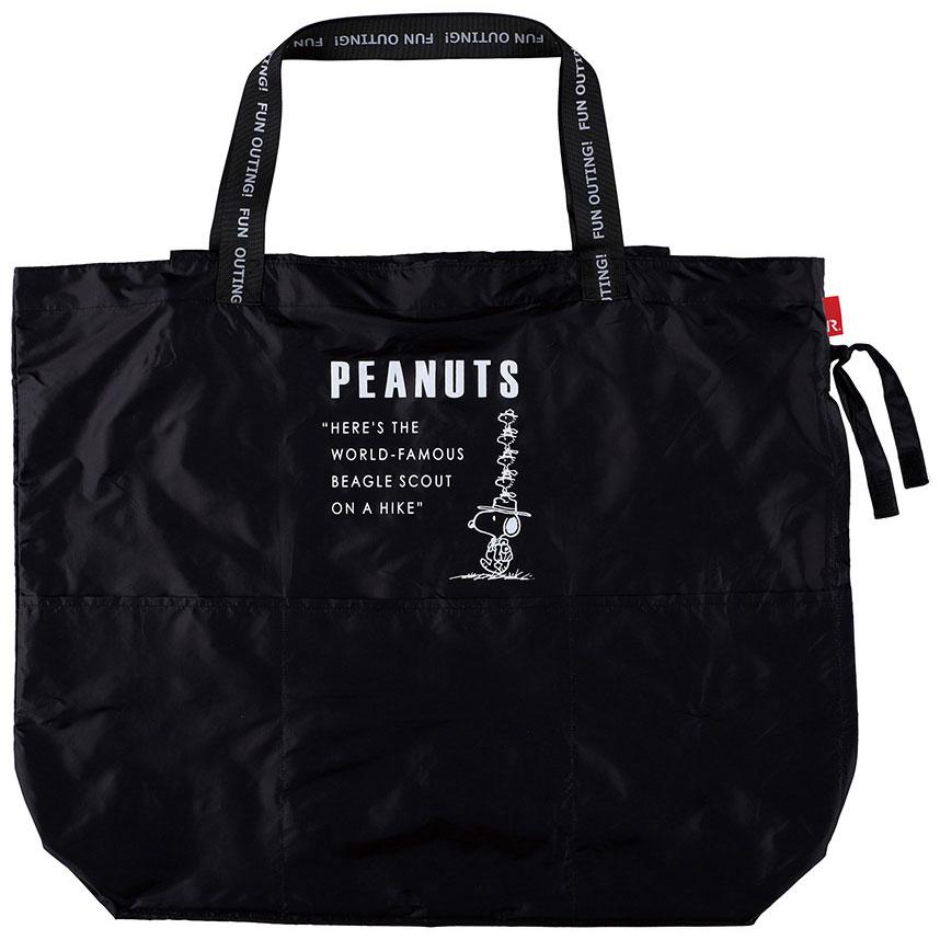 エコバッグ ROOTOTE IP.フリンクXLピーナッツ-5C 折りたたみ ショッピングバッグ ルートート flinkXL PEANUTS-5C ITEM.8150 ブラック | ROOTOTE