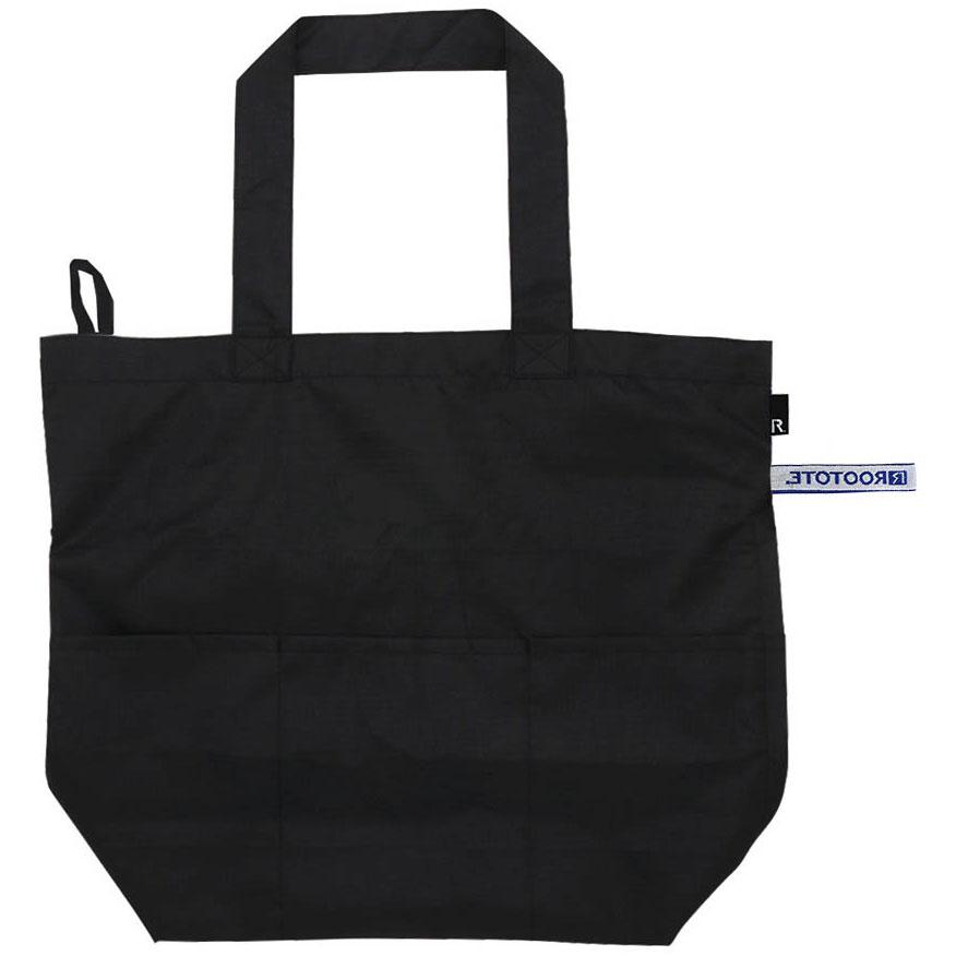 エコバッグ ルートート SN.フリンクリップ-A ファスナー開閉　外側ポケット 大容量 折りたたみ ショッピングバッグ ROOTOTE ブラック | ROOTOTE