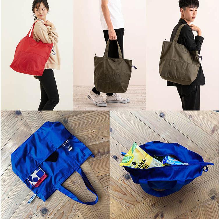 エコバッグ ルートート SN.フリンクリップ-A ファスナー開閉　外側ポケット 大容量 折りたたみ ショッピングバッグ ROOTOTE ブラック | ROOTOTE | 09