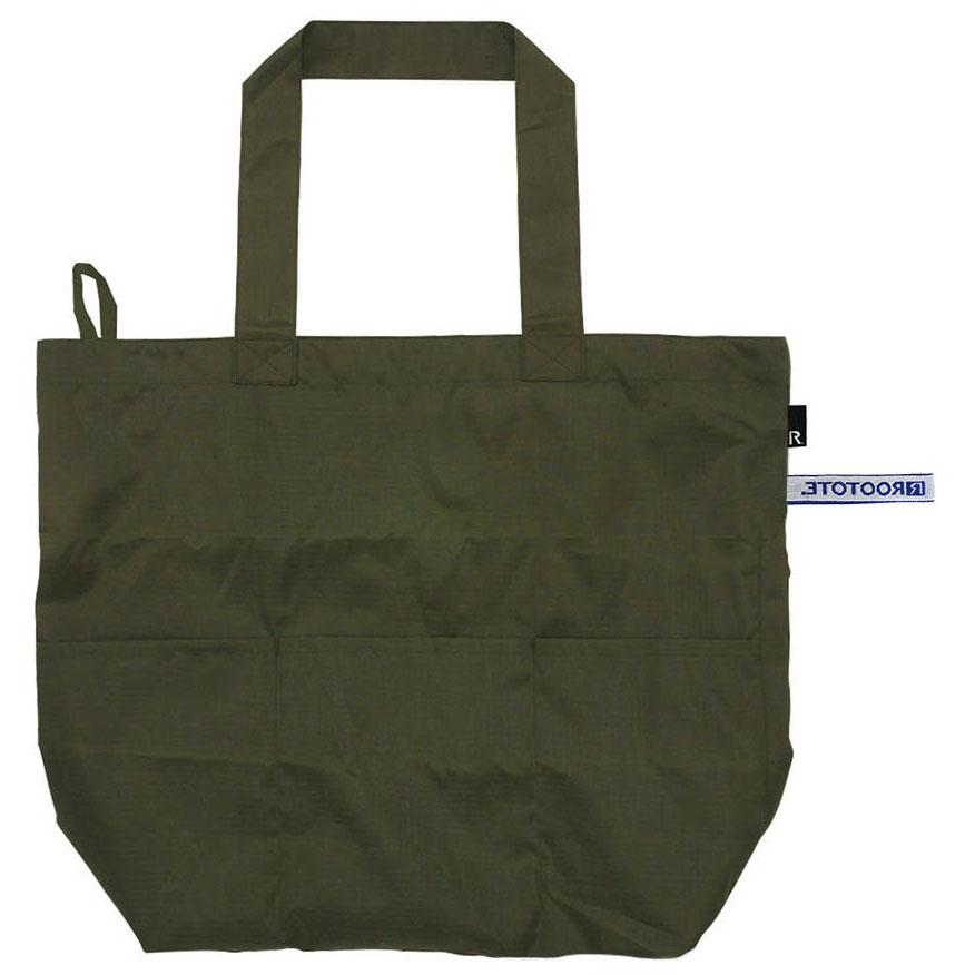 エコバッグ ルートート SN.フリンクリップ-A ファスナー開閉　外側ポケット 大容量 折りたたみ ショッピングバッグ ROOTOTE カーキ | ROOTOTE