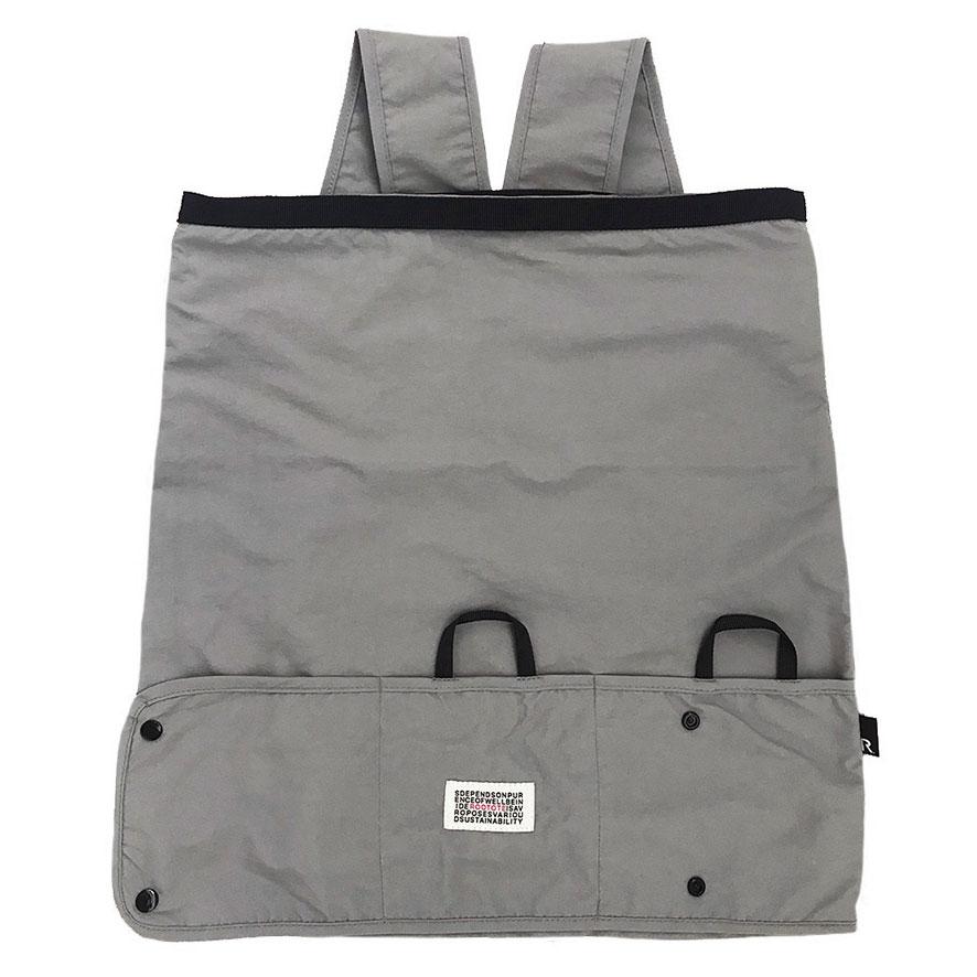 エコバッグ ルートート SN.マルクトートセオルー 背負えるエコバッグ 2WAYリュック 折りたたみ ショッピングバッグ ROOTOTE グレー | ROOTOTE