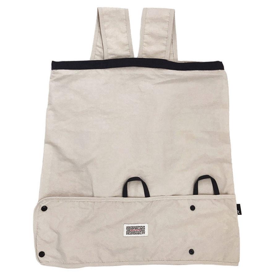 エコバッグ ルートート SN.マルクトートセオルー 背負えるエコバッグ 2WAYリュック 折りたたみ ショッピングバッグ ROOTOTE アイボリー | ROOTOTE