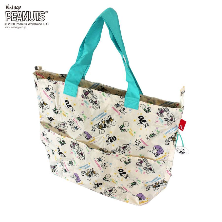 エコバッグ ルートート IP.フリンク ピーナッツ スヌーピー ファスナー付き 外側ポケット 折りたたみ ショッピングバッグ ROOTOTE レッド | ROOTOTE | 06