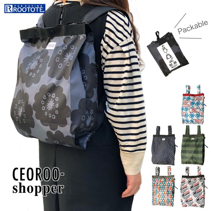エコバッグ ルートート RO.セオルーショッパー パターンB 撥水加工 メンズ レディース 携帯 折りたたみ ショッピングバッグ ROOTOTE ミニ | ROOTOTE | 01