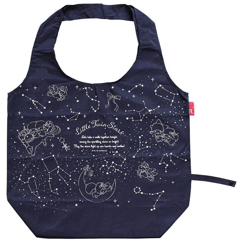 エコバッグ ルートート IP.ルーショッパーラウンド.サンリオキャラクターズ-A おしゃれ かわいい 軽い 軽量 コンパクト収納 ROOTOTE リトルツインスターズ | ROOTOTE