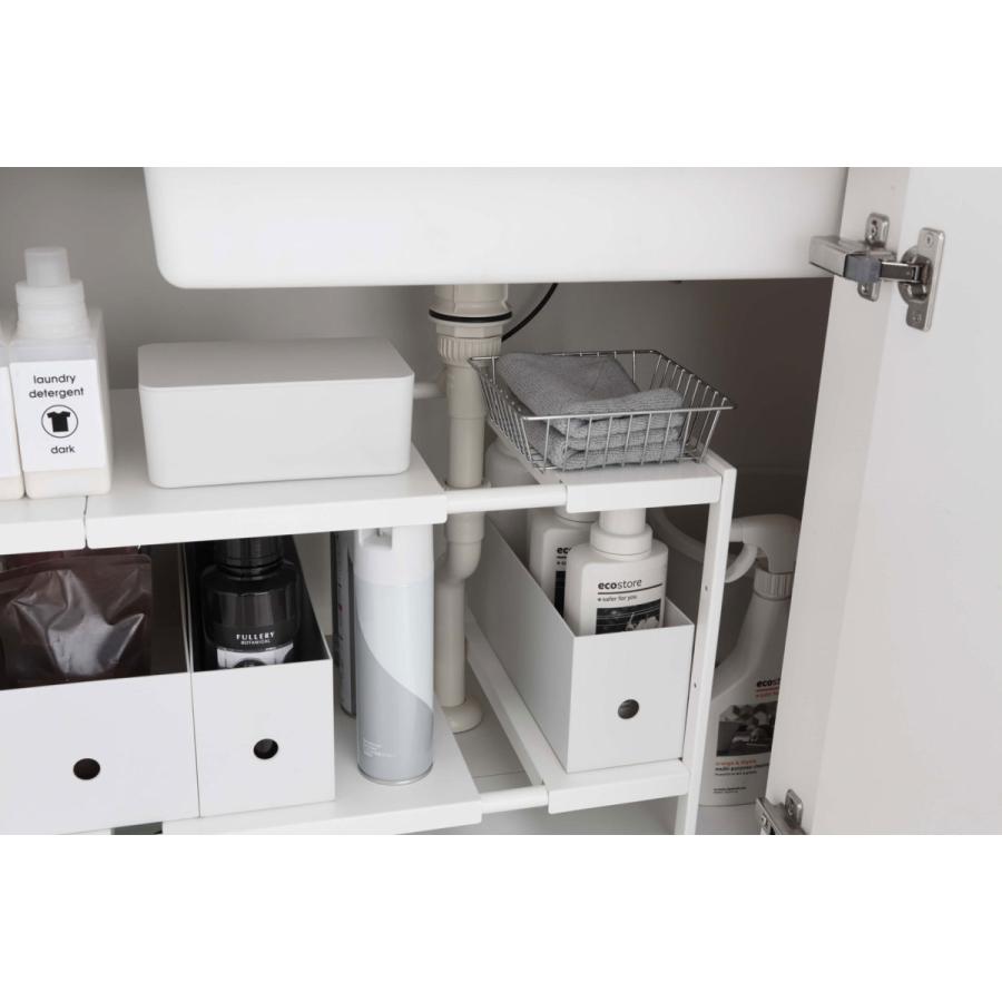 tower 収納ラック 正規品 TOWER タワー 伸縮シンク下ラック 2段 D40