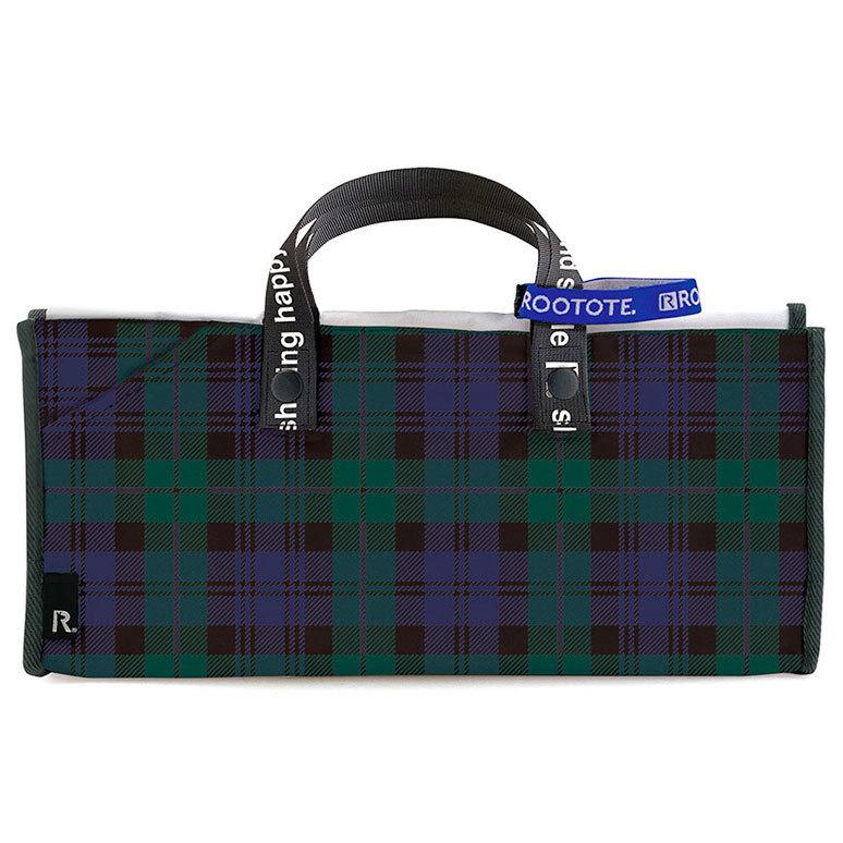 エコバッグ ルートート CJ.テイクアウェイルー.リペットSサイズ-A テイクアウト 持ち帰り オードブル ピザ 折りたたみ ROOTOTE チェック グリーン | ROOTOTE