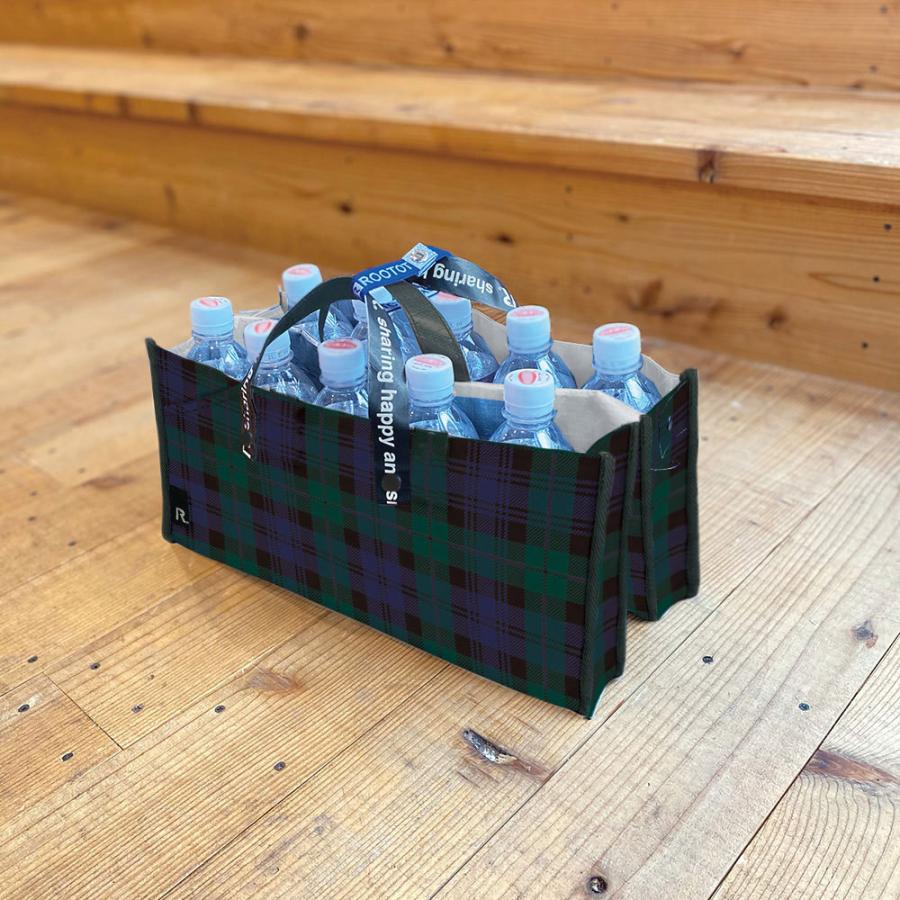 エコバッグ ルートート CJ.テイクアウェイルー.リペットSサイズ-A テイクアウト 持ち帰り オードブル ピザ 折りたたみ ROOTOTE チェック グリーン | ROOTOTE | 03