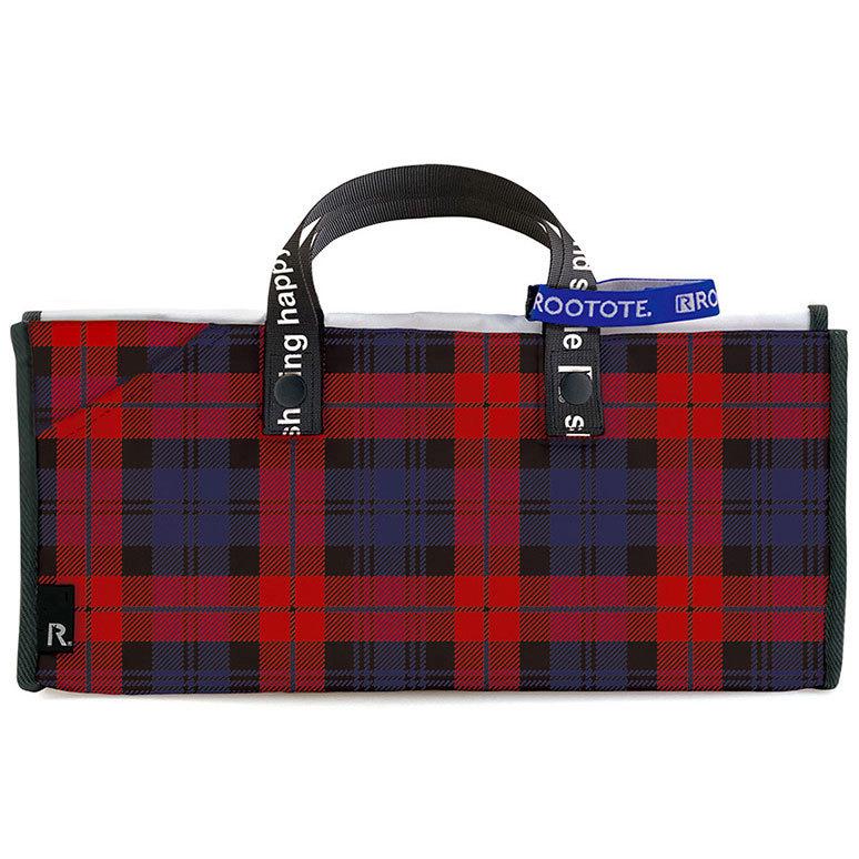 エコバッグ ルートート CJ.テイクアウェイルー.リペットSサイズ-A テイクアウト 持ち帰り オードブル ピザ 折りたたみ ROOTOTE チェック レッド | ROOTOTE
