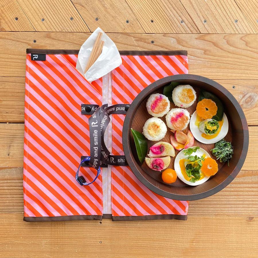 エコバッグ ルートート CJ.テイクアウェイルー.リペットSサイズ-A テイクアウト 持ち帰り オードブル ピザ 折りたたみ ROOTOTE ストライプ ピンク | ROOTOTE | 02