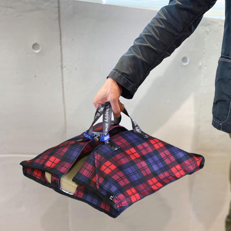 エコバッグ ルートート CJ.テイクアウェイルー.リペットSサイズ-A テイクアウト 持ち帰り オードブル ピザ 折りたたみ ROOTOTE ストライプ ピンク | ROOTOTE | 04