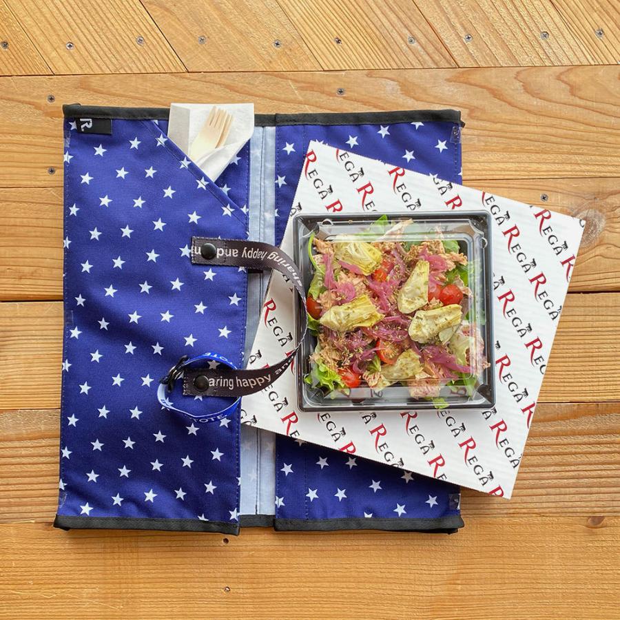 エコバッグ ルートート CJ.テイクアウェイルー.リペットSサイズ-A テイクアウト 持ち帰り オードブル ピザ 折りたたみ ROOTOTE スター ネイビー | ROOTOTE | 02