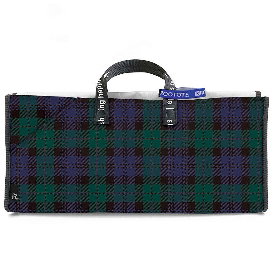 エコバッグ ルートート CJ.テイクアウェイルー.リペットLサイズ-A テイクアウト 持ち帰り オードブル ピザ 折りたたみ ROOTOTE チェック グリーン | ROOTOTE