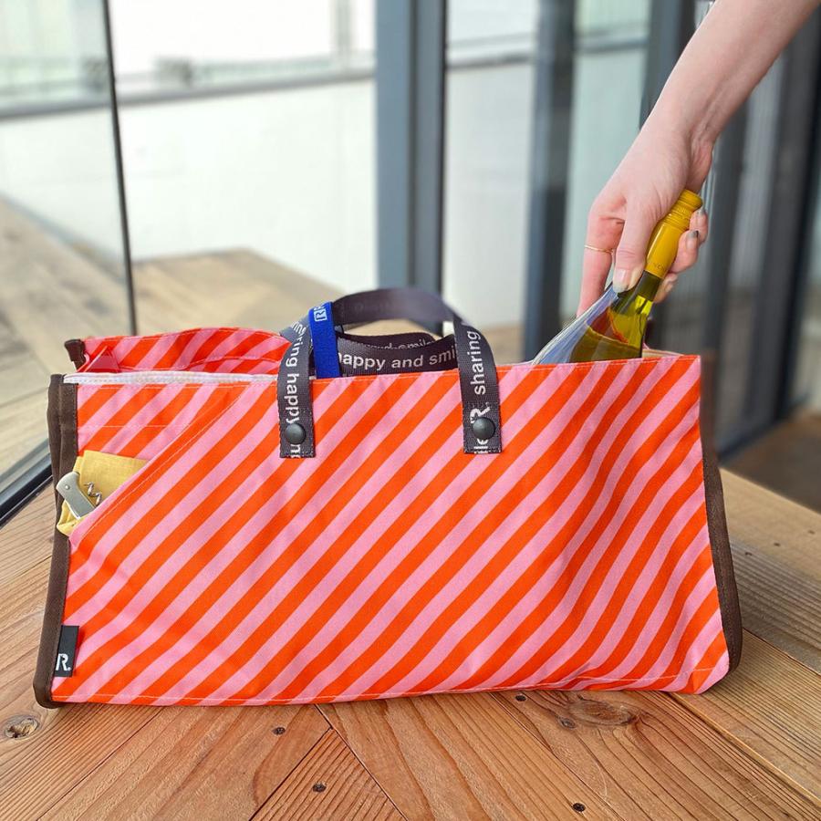 エコバッグ ルートート CJ.テイクアウェイルー.リペットLサイズ-A テイクアウト 持ち帰り オードブル ピザ 折りたたみ ROOTOTE チェック グリーン | ROOTOTE | 04