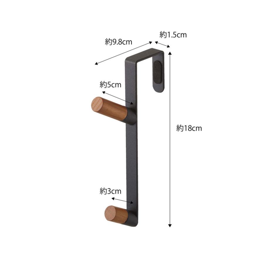 ハンガーフック 正規品 TOWER タワー ドアハンガー ハンガー 帽子 フック ドア 扉 収納 ドアフック 山崎実業 ブラック | tower | 07