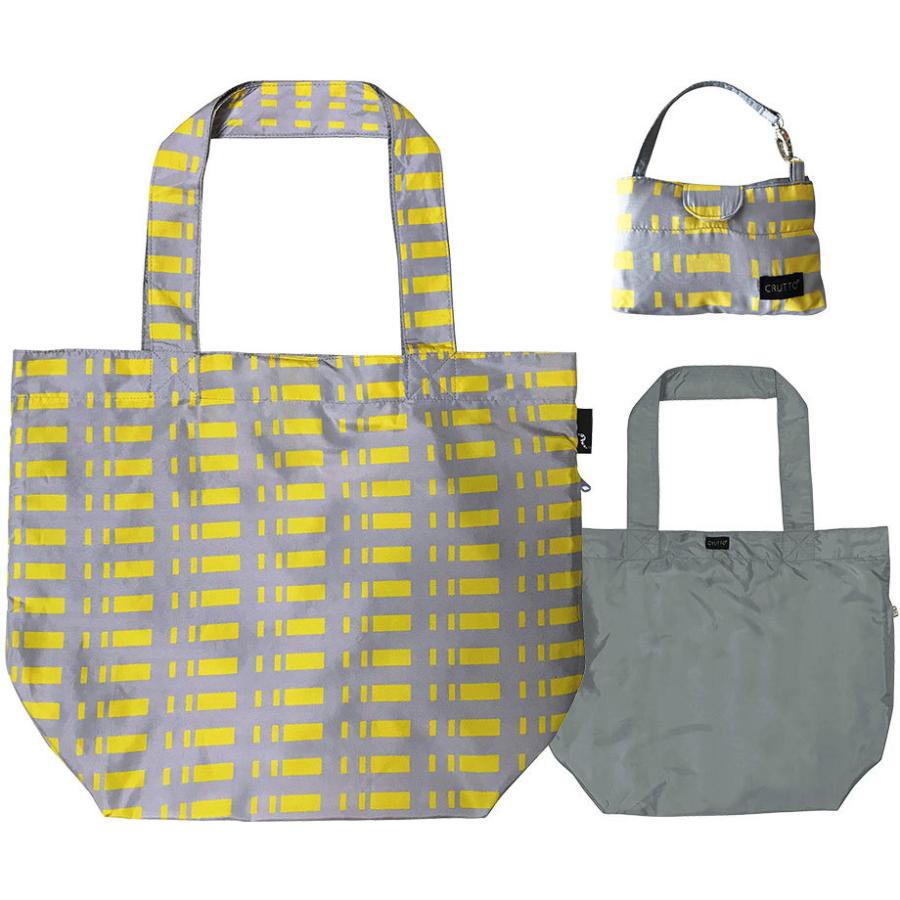 エコバッグ ルートート LT.クルット 軽量 Ａ4収納 リバーシブル コンパクト 折りたたみ ショッピングバッグ ROOTOTE スティッチイエロー | ROOTOTE