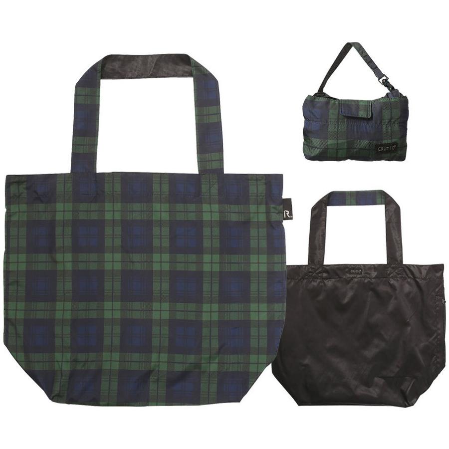 エコバッグ ルートート LT.クルット 軽量 Ａ4収納 リバーシブル コンパクト 折りたたみ ショッピングバッグ ROOTOTE チェック | ROOTOTE