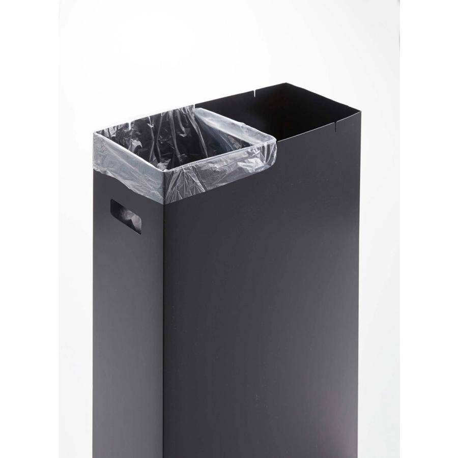 ゴミ箱 正規品 TOWER タワー スリム蓋付きゴミ箱 45L 2個組 薄型 45リットル ダストボックス ごみ箱 山崎実業 ブラック＆ブラック | tower | 08