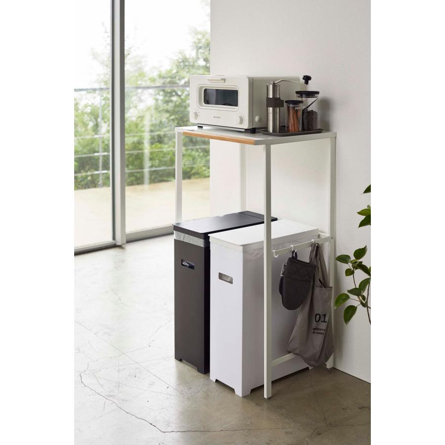 ゴミ箱 正規品 TOWER タワー スリム蓋付きゴミ箱 45L 2個組 薄型 45リットル ダストボックス ごみ箱 山崎実業 ホワイト＆ブラック | tower | 04