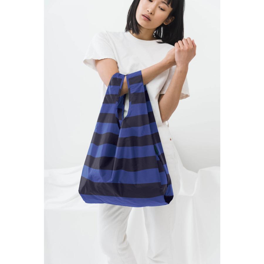エコバッグ BAGGU 正規品 STANDARD BAGGU 復刻モデル レジ袋 コンパクト ポーチ付き 折りたたみ ショッピングバッグ バグゥ ブルーストライプ 日本限定 | BAGGU | 01