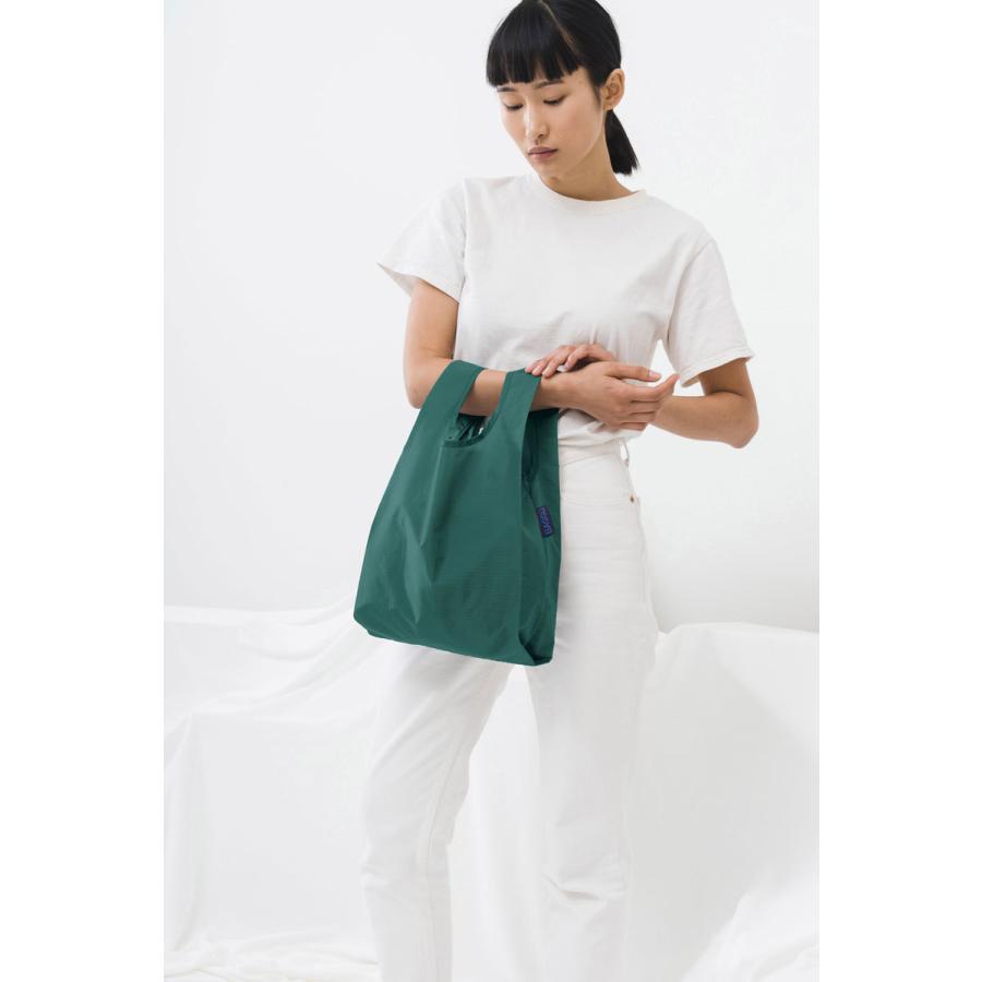 エコバッグ BAGGU 正規品 BABY BAGGU レジ袋 ポーチ付き 小さめ シンプル 折りたたみ ショッピングバッグ バグゥ 無地 マラカイト | BAGGU | 01
