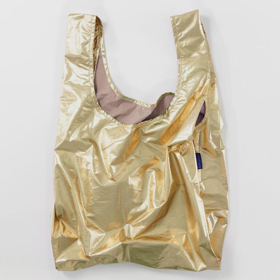 エコバッグ BAGGU 正規品 STANDARD BAGGU メタリックシリーズ コンパクト 収納ポーチ 折りたたみ バグゥ メタリックゴールド | BAGGU