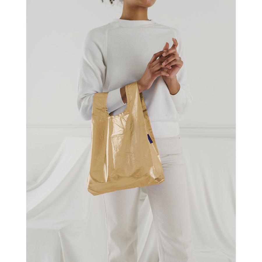 エコバッグ BAGGU 正規品 BABY BAGGU メタリックシリーズ コンパクト コンビニ 小さめサイズ 収納ポーチ バグゥ メタリック ゴールド | BAGGU | 01