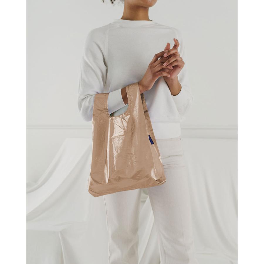 エコバッグ BAGGU 正規品 BABY BAGGU メタリックシリーズ コンパクト コンビニ 小さめサイズ 収納ポーチ バグゥ メタリック ピンクゴールド | BAGGU | 01