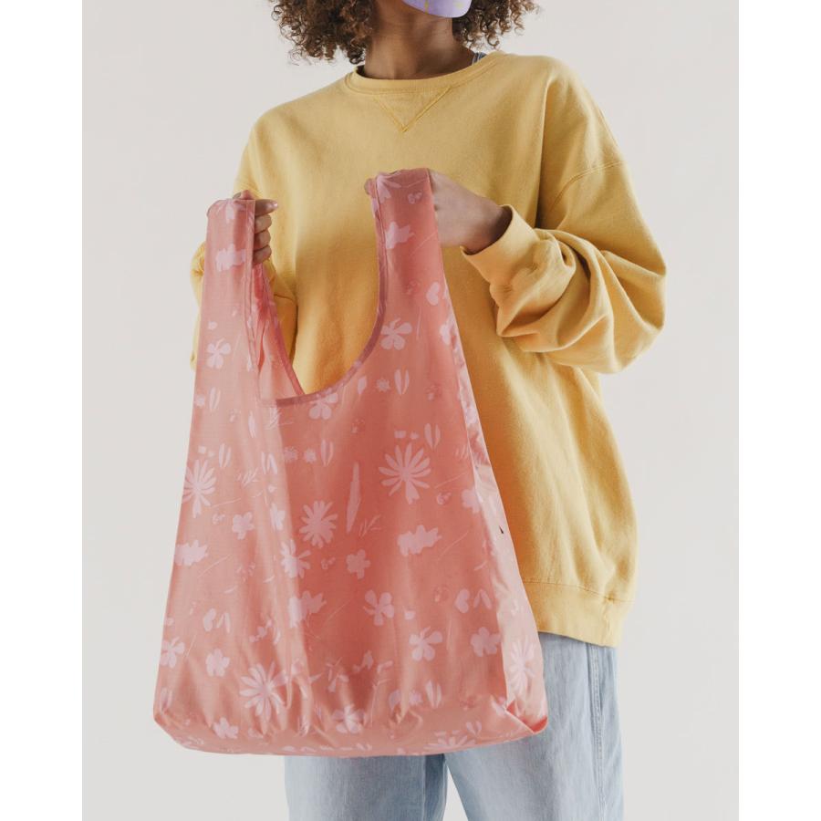 エコバッグ BAGGU 正規品 STANDARD BAGGU コンパクト マチ広 大きめサイズ 収納ポーチ 折りたたみ バグゥ サンプリントフラワー ピンク | BAGGU | 02