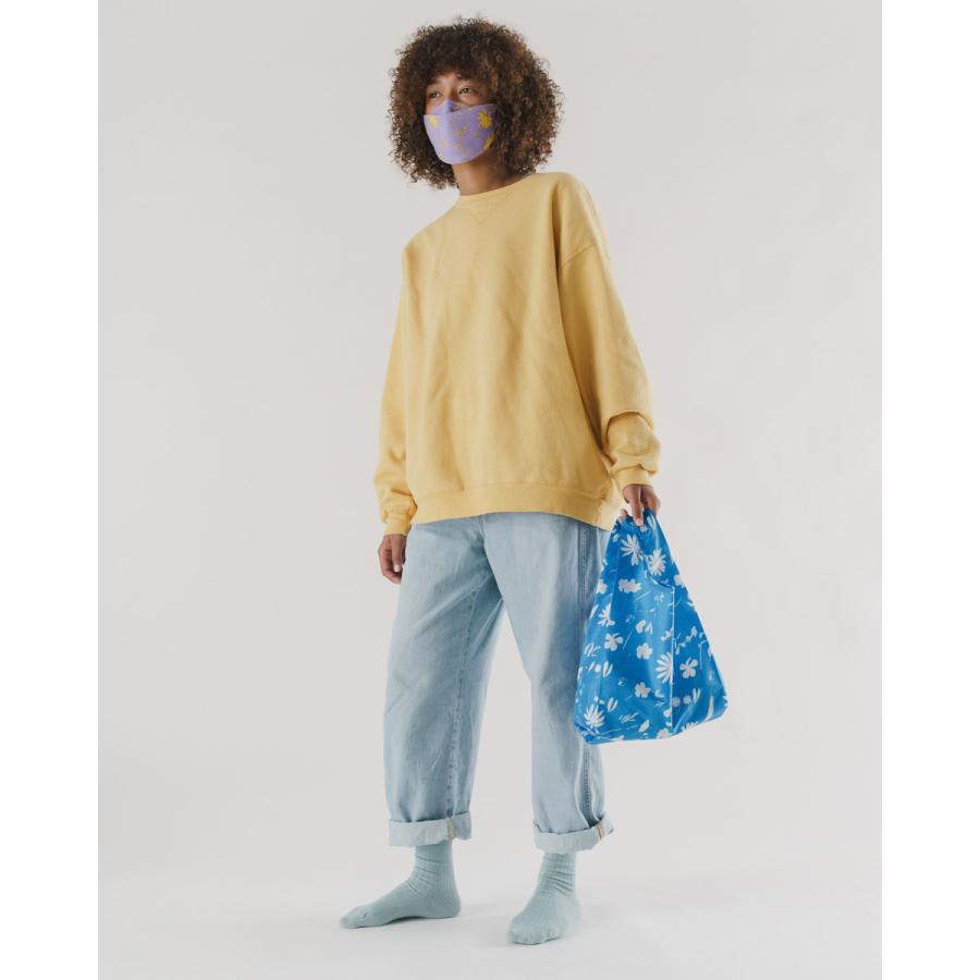 エコバッグ BAGGU 正規品 BABY BAGGU コンパクト マチ広 小さめサイズ 収納ポーチ 折りたたみ バグゥ サンプリントフラワー ブルー | BAGGU | 01