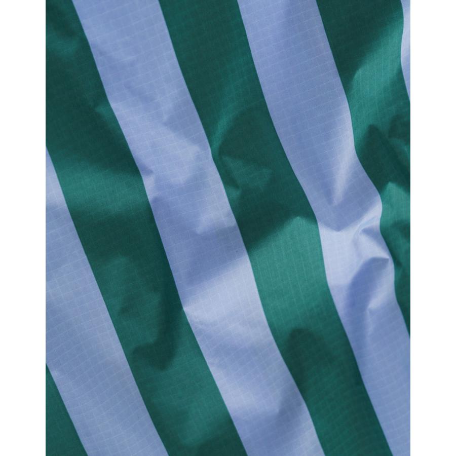 エコバッグ BAGGU 正規品 BIG BAGGU コンパクト マチ広 超大きめサイズ 収納ポーチ 折りたたみ ショッピングバッグ バグゥ ストライプ サックスxグリーン | BAGGU | 03