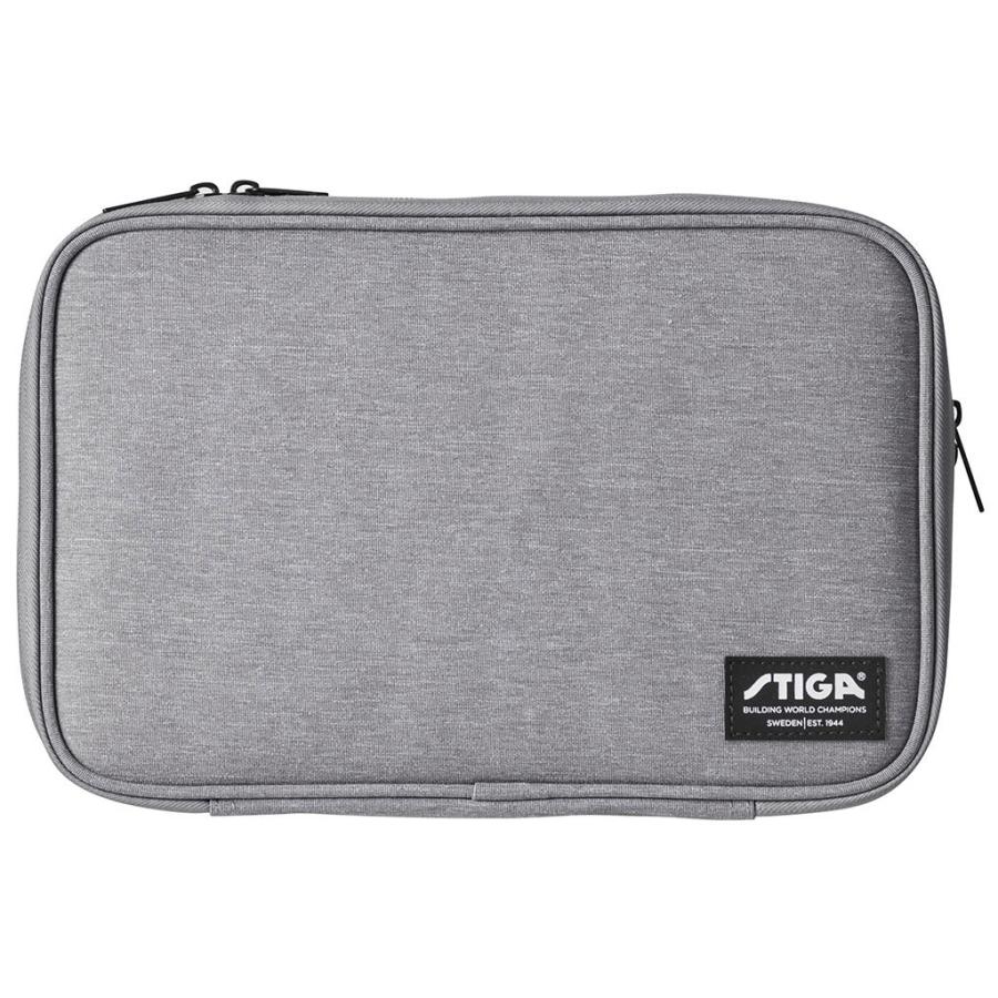 卓球ラケットケース スティガ ダブルラケットケース エッジ ポケット ファスナー 卓球ラケット2本用 卓球用品 STIGA グレー | STIGA | 01
