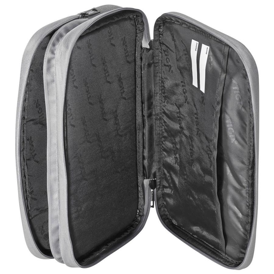 卓球ラケットケース スティガ ダブルラケットケース エッジ ポケット ファスナー 卓球ラケット2本用 卓球用品 STIGA グレー | STIGA | 02