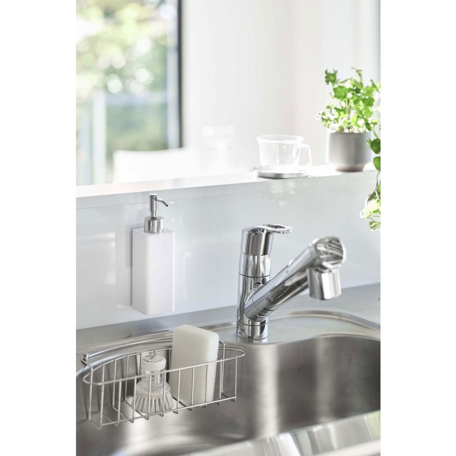 ソープディスペンサー 正規品 TOWER タワー フィルムフックキッチンディスペンサー シンプル おしゃれ ソープボトル 詰め替え用ボトル 山崎実業 ホワイト | tower | 01