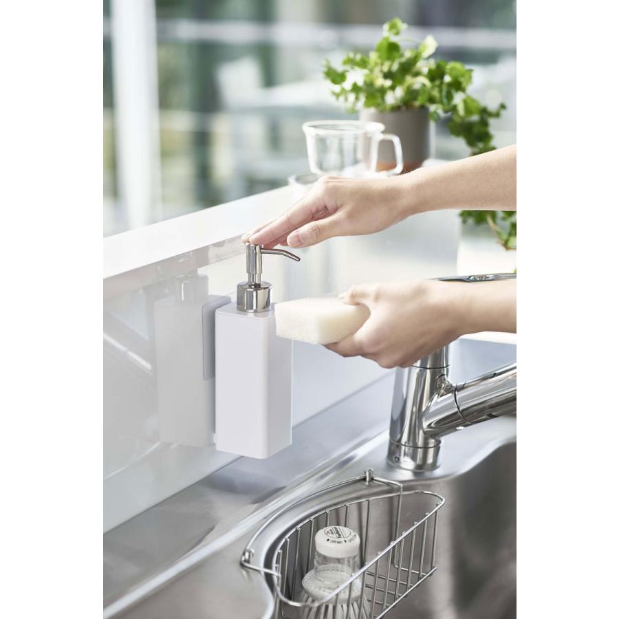 ソープディスペンサー 正規品 TOWER タワー フィルムフックキッチンディスペンサー シンプル おしゃれ ソープボトル 詰め替え用ボトル 山崎実業 ホワイト | tower | 03