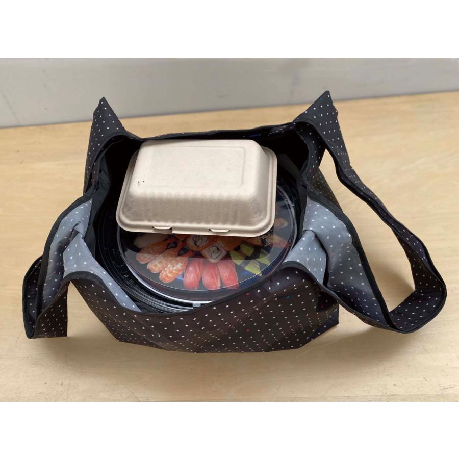 エコバッグ ルートート ルーショッパーグランデ サーモインナーセット 簡易保冷 洗濯可 おしゃれ 大容量 折りたたみ 収納 ROOTOTE ベージュストライプ | ROOTOTE | 05