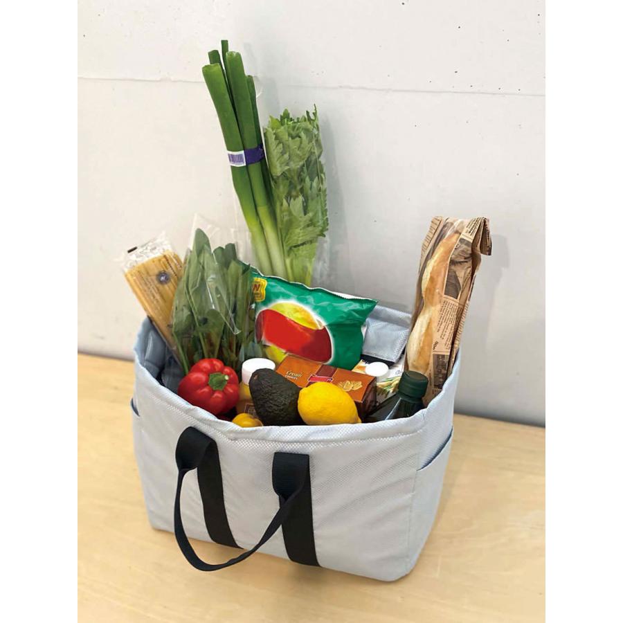 エコバッグ ルートート ルーショッパーグランデ サーモインナーセット 簡易保冷 洗濯可 おしゃれ 大容量 折りたたみ 収納 ROOTOTE ベージュストライプ | ROOTOTE | 08