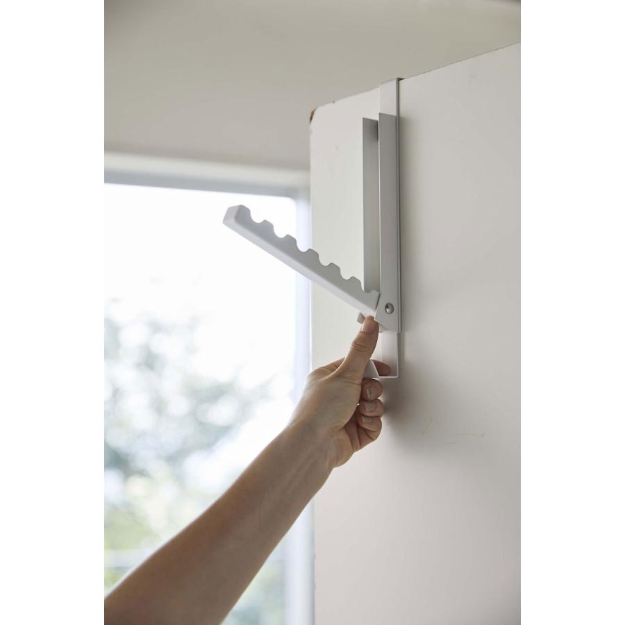 ハンガーラック 正規品 TOWER タワー 使わない時は収納できるドアハンガー おしゃれ シンプル スチール製 パイプハンガー 山崎実業 ホワイト | tower | 04