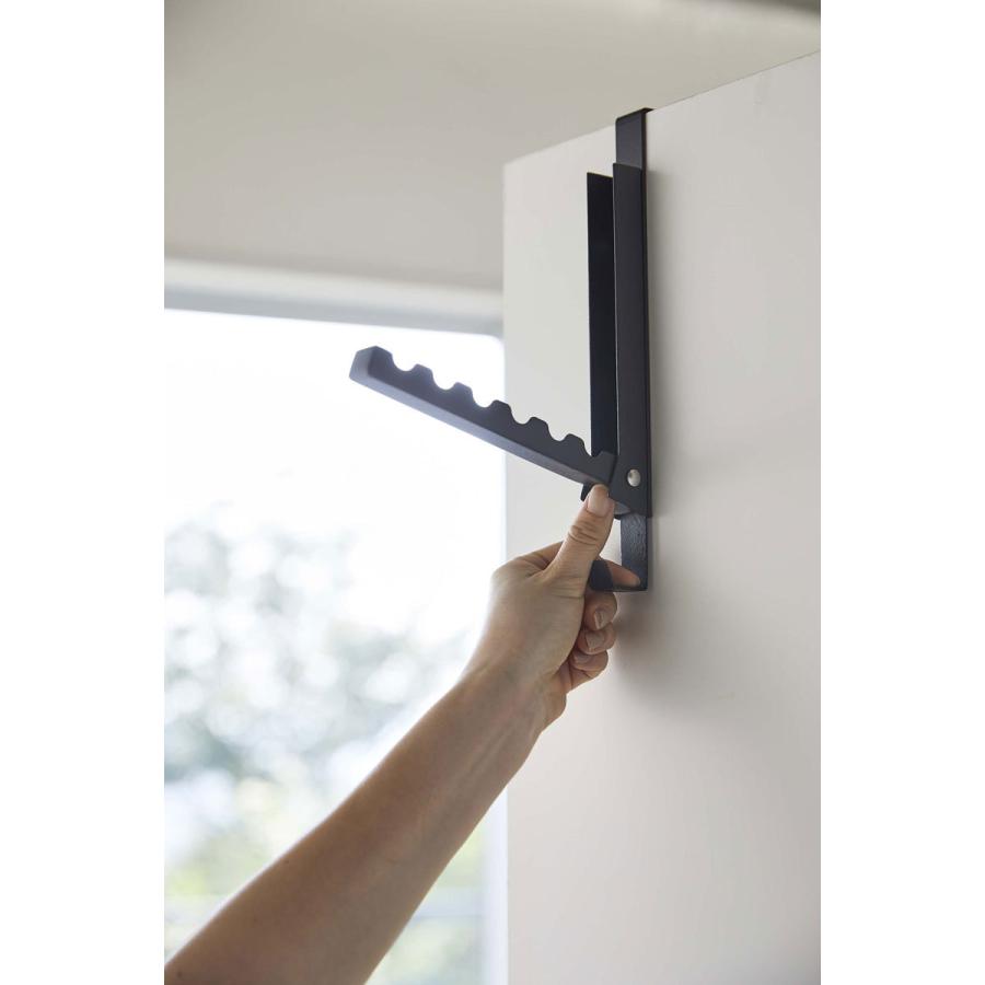 ハンガーラック 正規品 TOWER タワー 使わない時は収納できるドアハンガー おしゃれ シンプル スチール製 パイプハンガー 山崎実業 ブラック | tower | 04