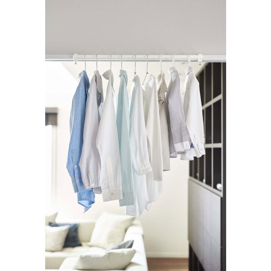 アイデア収納 正規品 TOWER タワー 室内物干しハンガーバー 部屋干し 室内干し ハンガーラック 隙間収納 アイデア商品 便利グッズ 山崎実業 ホワイト | tower | 03