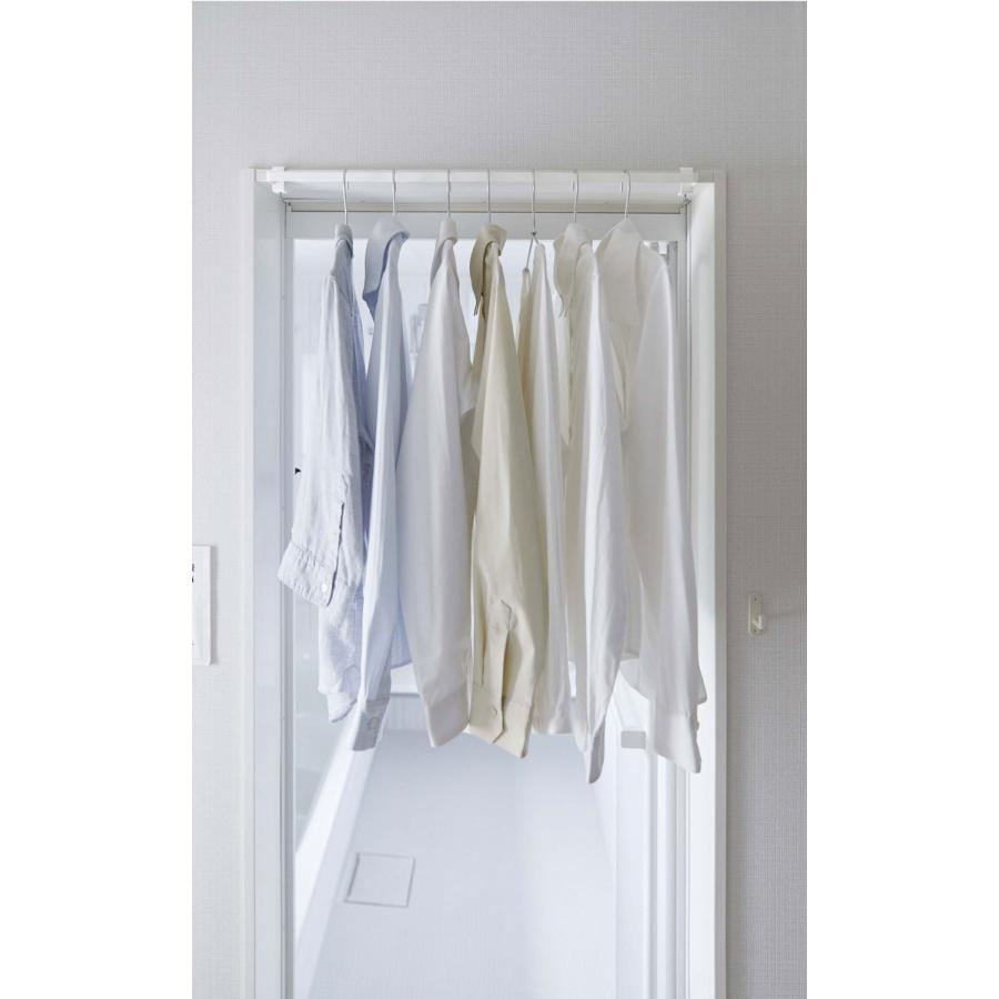アイデア収納 正規品 TOWER タワー 室内物干しハンガーバー 部屋干し 室内干し ハンガーラック 隙間収納 アイデア商品 便利グッズ 山崎実業 ホワイト | tower | 09