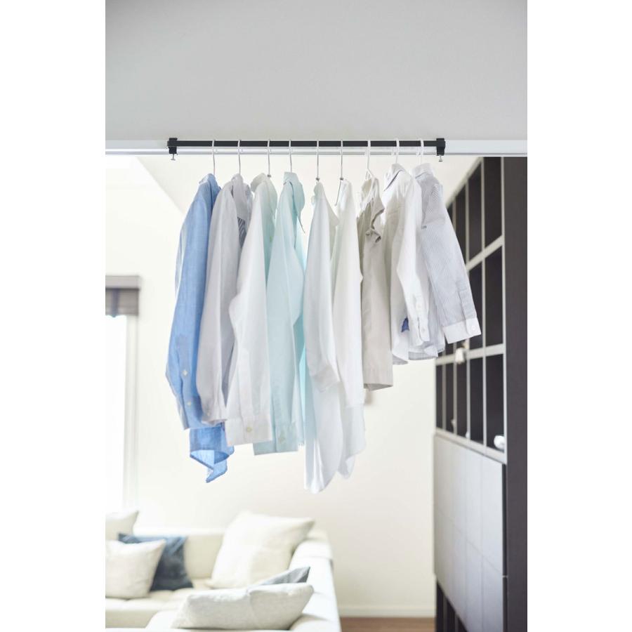 アイデア収納 正規品 TOWER タワー 室内物干しハンガーバー 部屋干し 室内干し ハンガーラック 隙間収納 アイデア商品 便利グッズ 山崎実業 ブラック | tower | 03