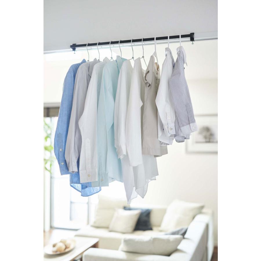 アイデア収納 正規品 TOWER タワー 室内物干しハンガーバー 部屋干し 室内干し ハンガーラック 隙間収納 アイデア商品 便利グッズ 山崎実業 ブラック | tower | 07