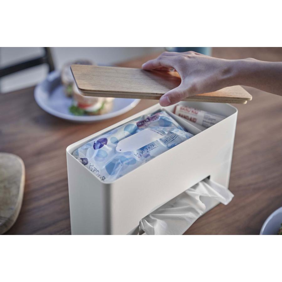 ティッシュケース 正規品 RIN リン ティッシュ＆ウェットシートケース ウェットティッシュケース アイデア収納 おしゃれ ティッシュカバー 山崎実業 ナチュラル |  | 06