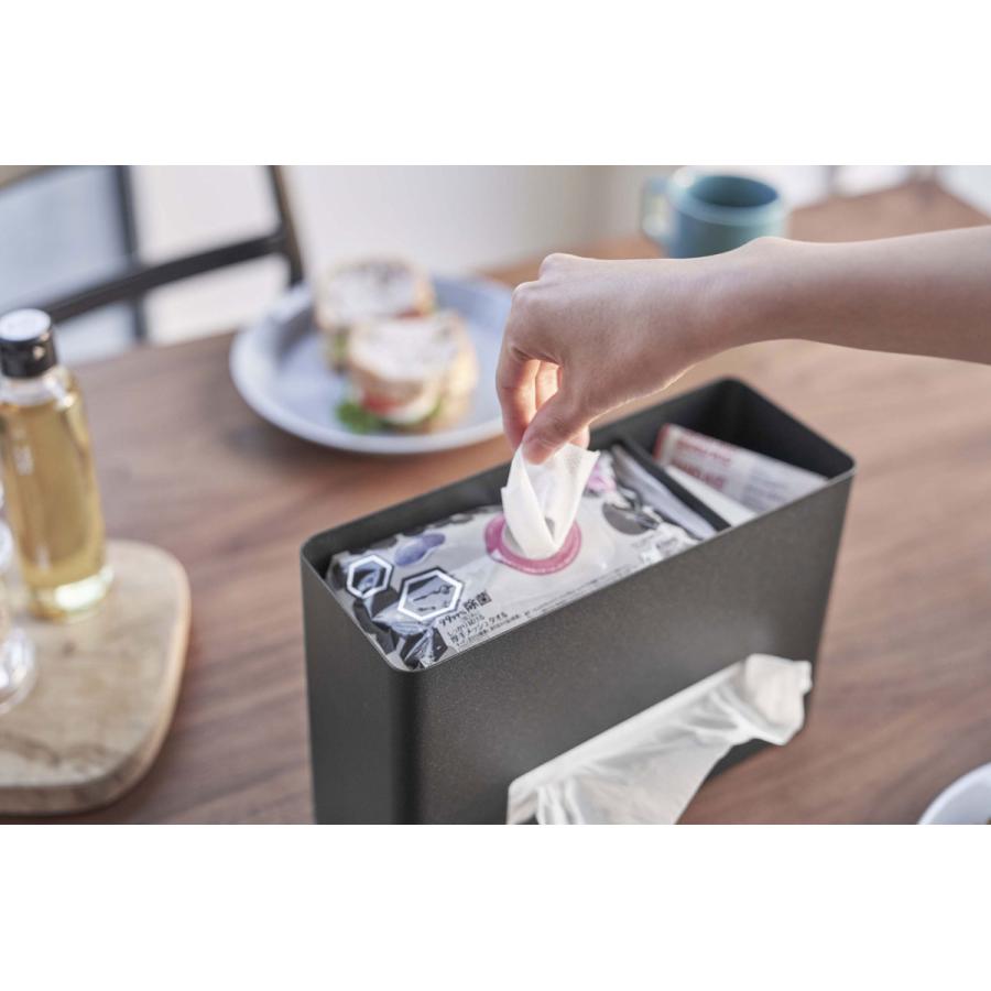 ティッシュケース 正規品 RIN リン ティッシュ＆ウェットシートケース ウェットティッシュケース アイデア収納 おしゃれ ティッシュカバー 山崎実業 ブラウン |  | 06