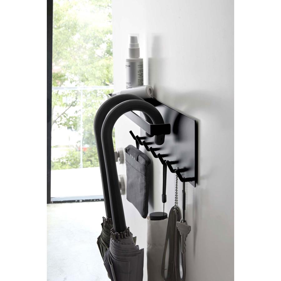 傘立て 正規品 TOWER タワー トレー付きマグネットアンブレラホルダー 傘掛け 傘かけ マスク収納 玄関収納 傘たて 傘スタンド 山崎実業 ブラック | tower | 07