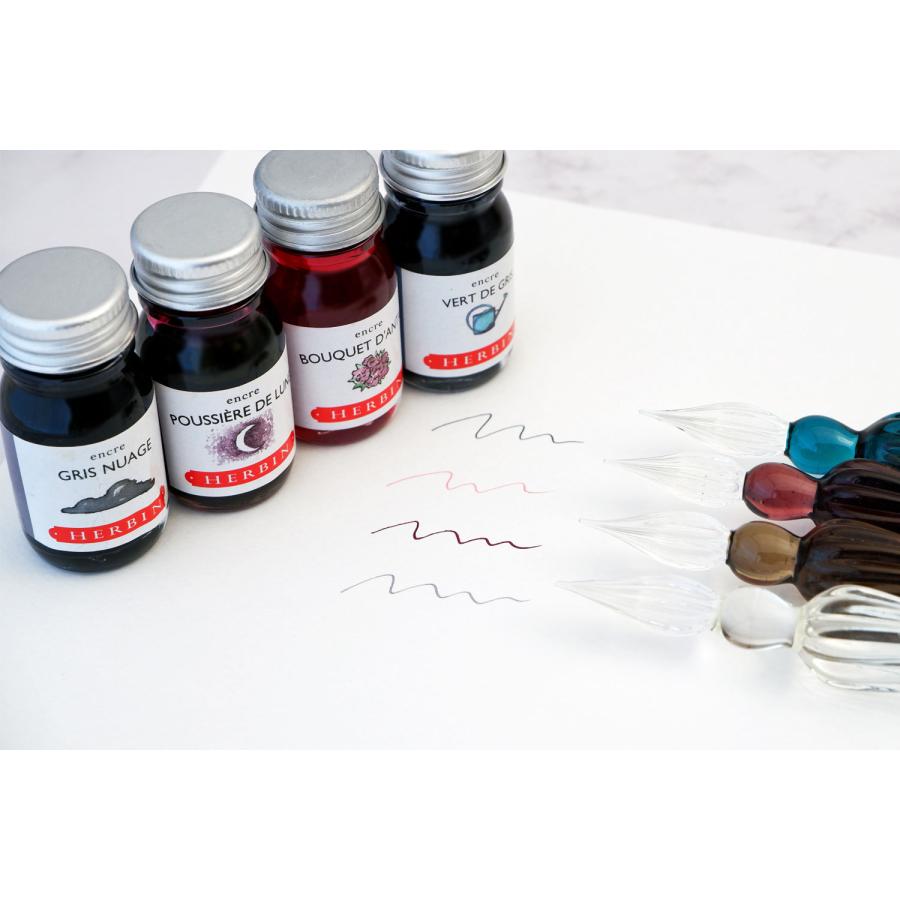 ガラスペン HERBIN ガラスペンつむぎ＆ミニインクセット フランス パリ 高級ペン 老舗ブランド エルバン グレー/ムーンシャドウ（インク） | エルバン | 05