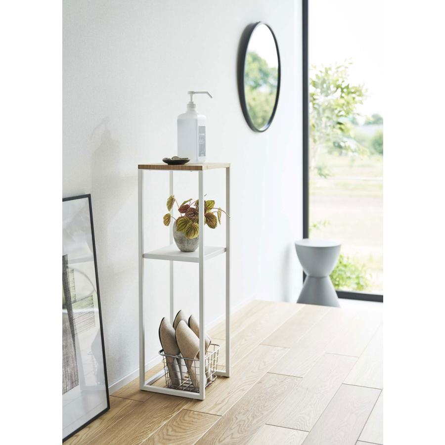 加湿器置き台 正規品 TOWER タワー 加湿器スタンド 棚付き リビング ベッドサイド 玄関 おしゃれ 加湿器置き場所 加湿器置く台 山崎実業 ホワイト | tower | 04